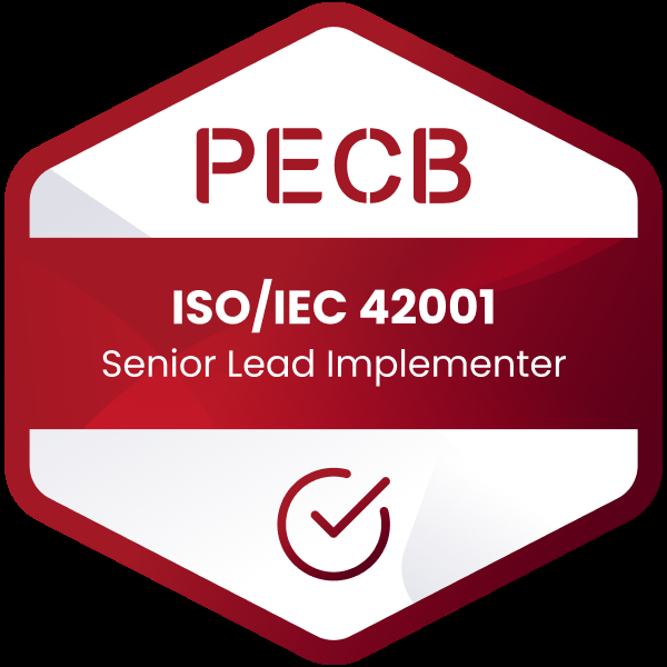 ISO/IEC 42001 Senior Lead Implementer badge